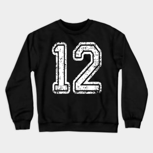 Number 12 Grungy in white Crewneck Sweatshirt